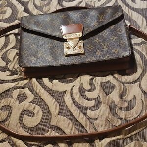 Luxury Brown Monogram Crossbody Bag